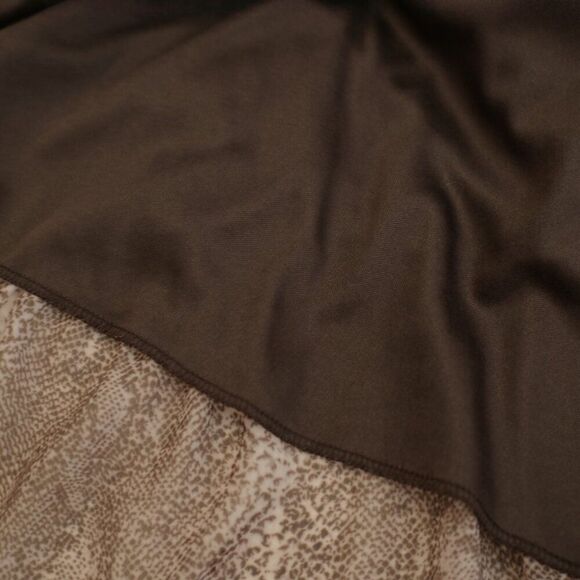 Bebe Long Layered Sheer Skirt‎ / Tube Top Dress Medium Brown Snakeskin Lined - Picture 16 of 16